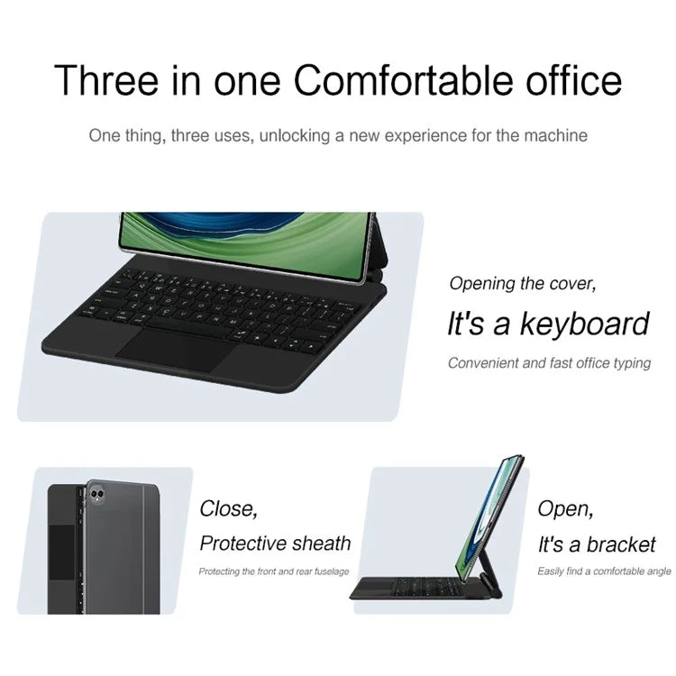 For Huawei MatePad Pro 13.2 Leather Case Integrated Magnetic Bluetooth Keyboard with Trackpad