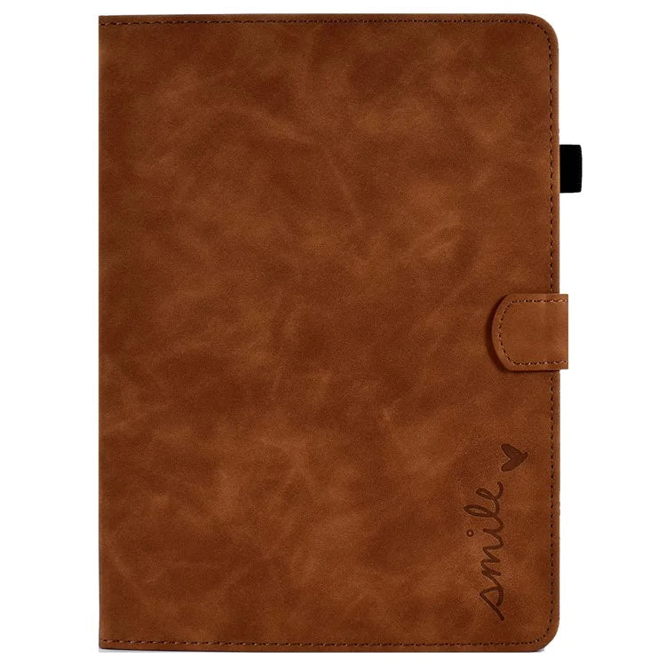 For iPad Pro 11 (2024) Case Letters Imprinted PU Leather Card Holder Tablet Cover
