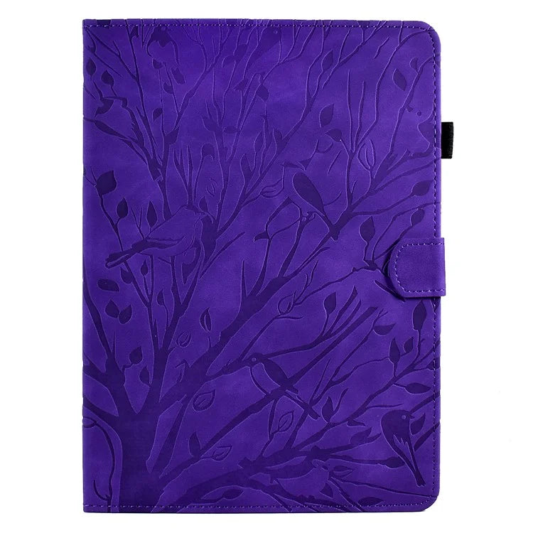 For iPad Pro 11 (2024) Leather Case Tree Pattern Folio Stand Smart Tablet Cover