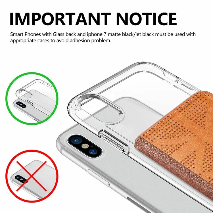 RFID Blocking Card Holder PU Leather Adhesive Phone Card Bag Kickstand