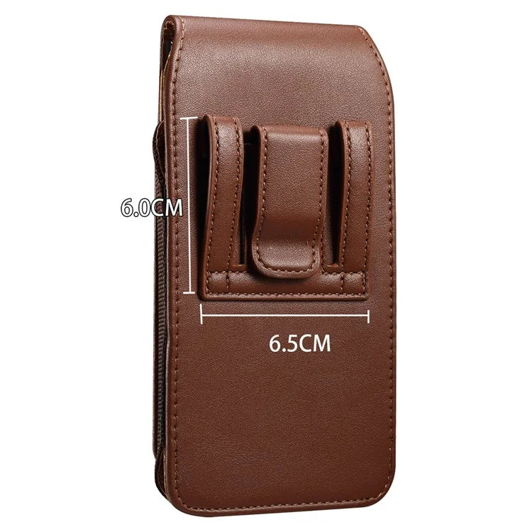6.7-6.9 inch Phone Case Holster with Belt Clip PU Leather Phone Waist Bag (Vertical Type)