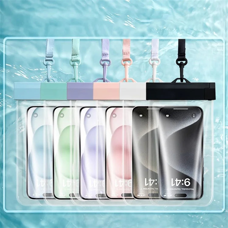 7.2" Cell Phone IPX8 Waterproof Bag Underwater Diving TPU Phone Case Support Touch Screen
