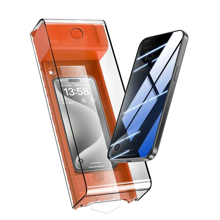 2Pcs For iPhone 15 Pro Max Tempered Glass Screen Protector with Electric Auto-Align Tool