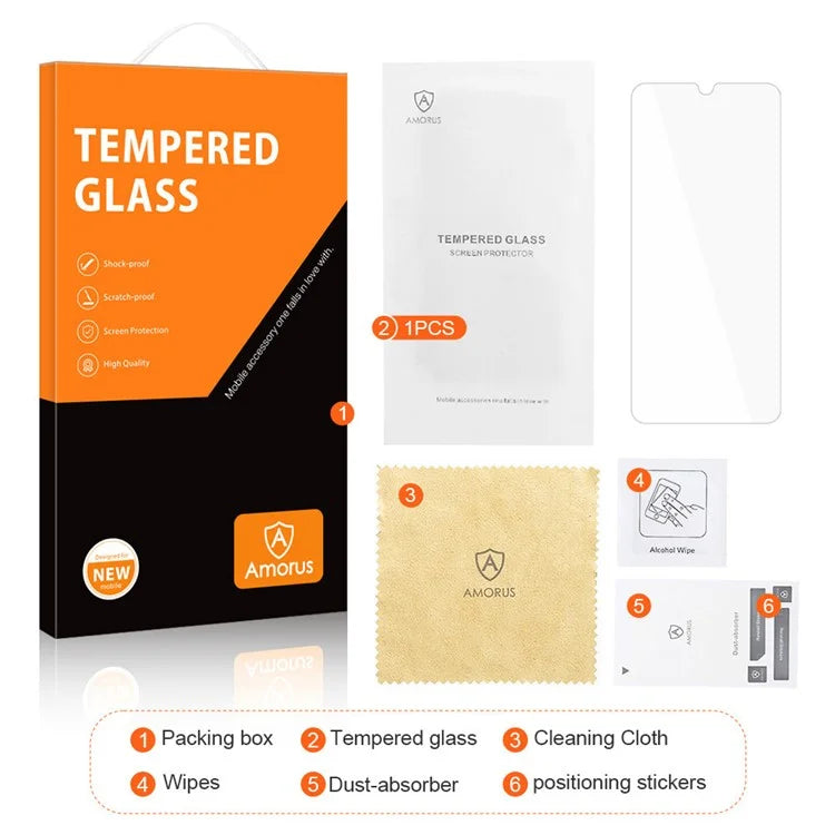 AMORUS For Realme C63 4G 2.5D Screen Protector High Aluminum-Silicon Glass HD Clear Film