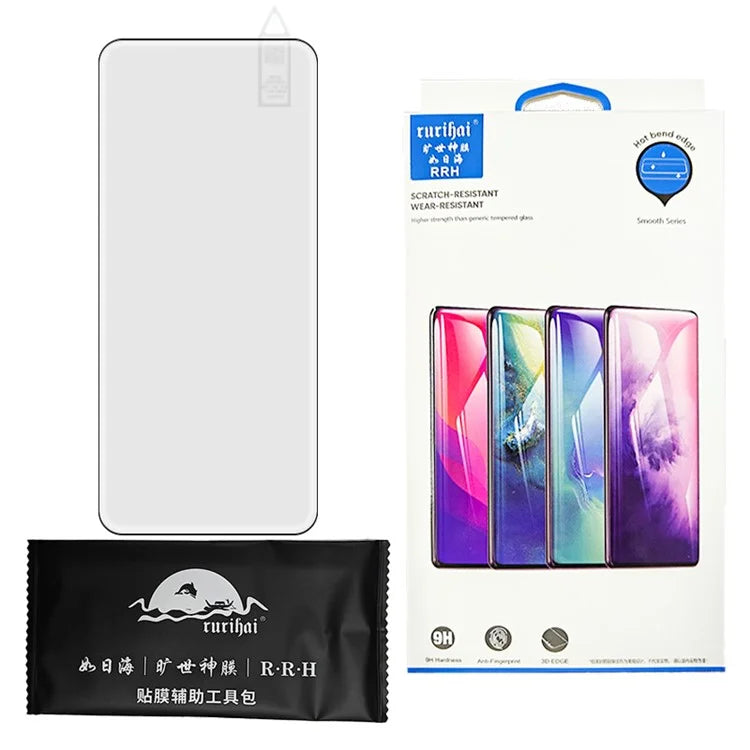 RURIHAI For Honor 200 Pro 5G Curved Screen Protector High Aluminum-Silicon Glass Film Side Glue