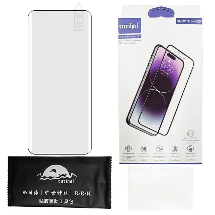 RURIHAI For vivo X100 Ultra 5G Full Screen Protector 3D Curved Touch Sensitive Film (Support Fingerprint Unlock)