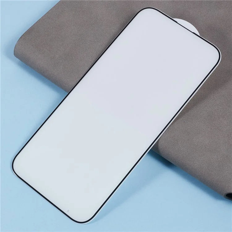 For iPhone 16 Pro Max TPU+Acrylic Phone Case with Silk Printing Tempered Glass Screen Film+Clear Lens Film