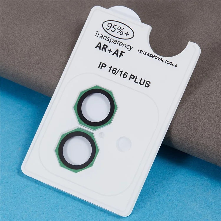 For iPhone 16 / 16 Plus Octagonal Camera Lens Film AF+AR Tempered Glass Lens Protector