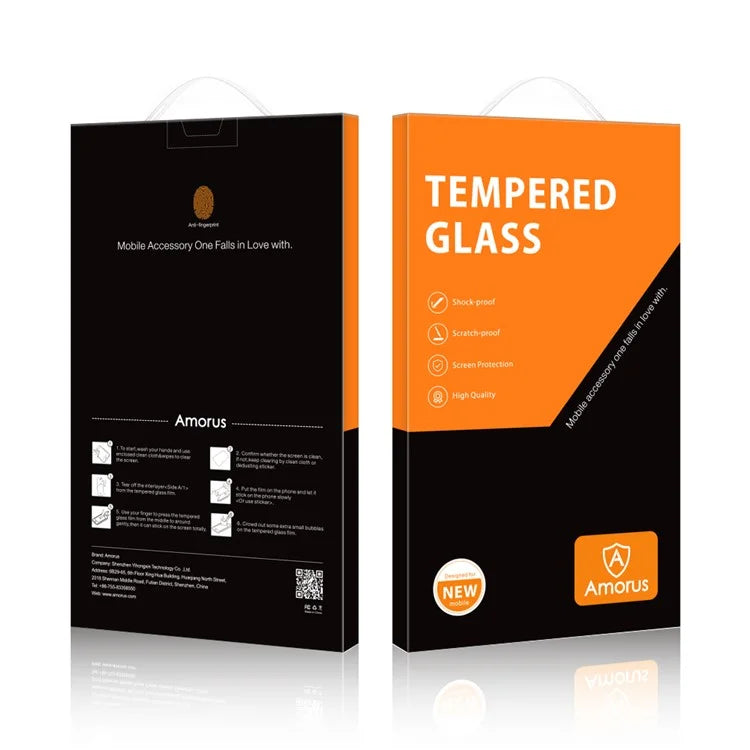 AMORUS For Honor 90 Lite 5G Screen Protector Anti-Shatter Tempered Glass Film - Black