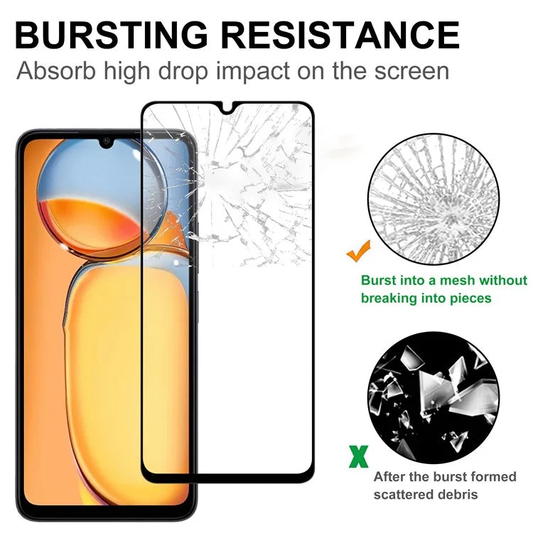 For Xiaomi Redmi 13C 4G / Poco C65 4G Cell Phone Screen Protector Full Glue Clear AGC Glass Screen Covering Film