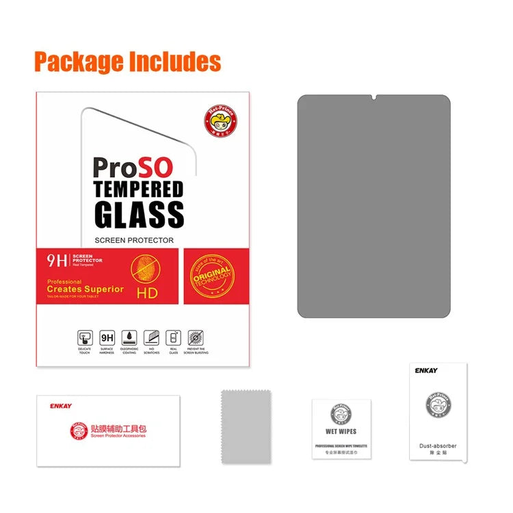 ENKAY HAT PRINCE For iPad mini (2021) 28 Degree Anti-peep Screen Protector Tempered Glass 0.33mm Film