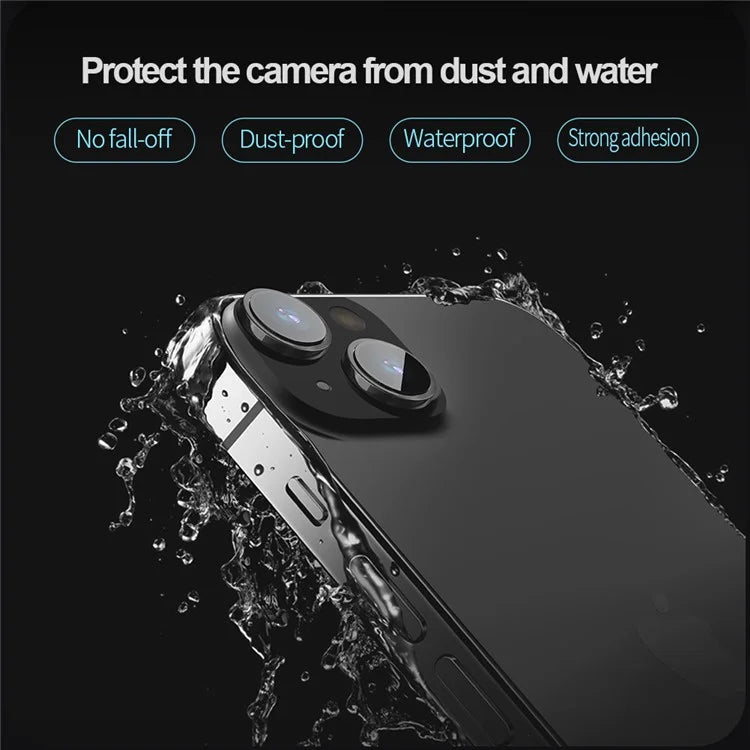 NILLKIN 1 Set For iPhone 15 / 15 Plus Camera Lens Protector Aluminum Frame+Tempered Glass Individual Ring Lens Film