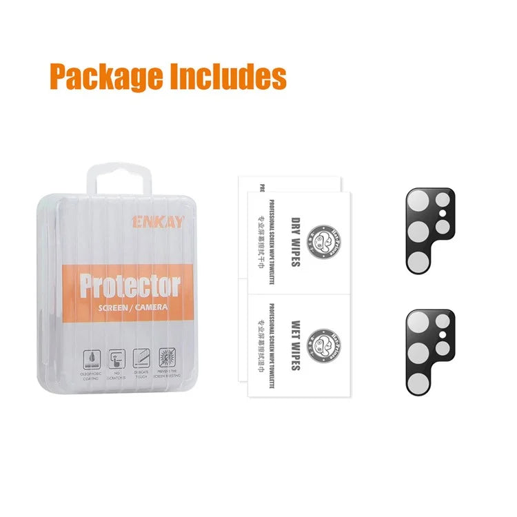 ENKAY HAT PRINCE 2Pcs For Samsung Galaxy S24 Ultra Camera Lens Protector Tempered Glass Back Camera Protection