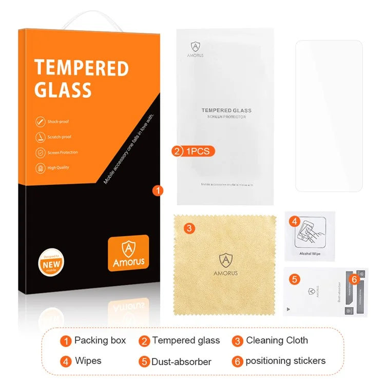 AMORUS For Xiaomi Civi 4 Pro 5G Screen Protector 2.5D Arc Edge High Aluminum-silicon Glass Film