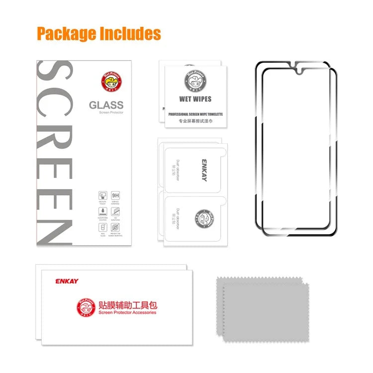ENKAY HAT PRINCE 2Pcs for vivo iQOO Z6 Pro Screen Protector 0.26mm Thickness 9H Scratch-resistant Film
