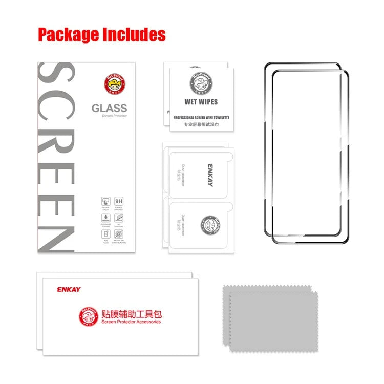 ENKAY HAT PRINCE 2Pcs for Realme V25 / 9 Pro 5G / 9 5G Screen Protector Full Glue Silk Printing HD Clear Film