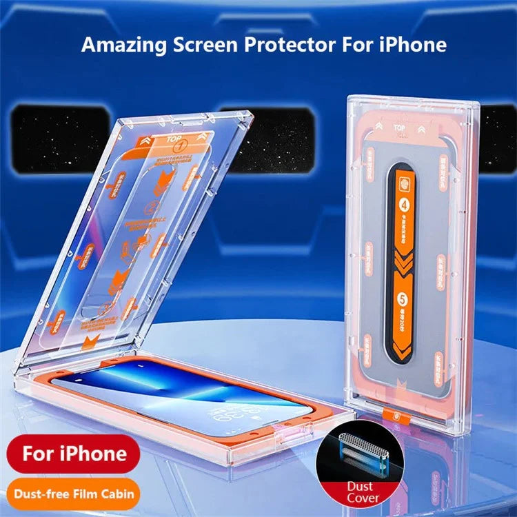 100PCS For iPhone 14 Pro Max Screen Protector Complete Covering Anti-explosion Film with Dust Chamber