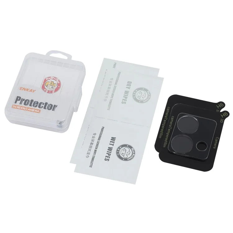 ENKAY HAT PRINCE 2Pcs for Motorola Moto G84 5G Camera Lens Protector Shatterproof 9H High Aluminum-Silicon Glass Lens Film