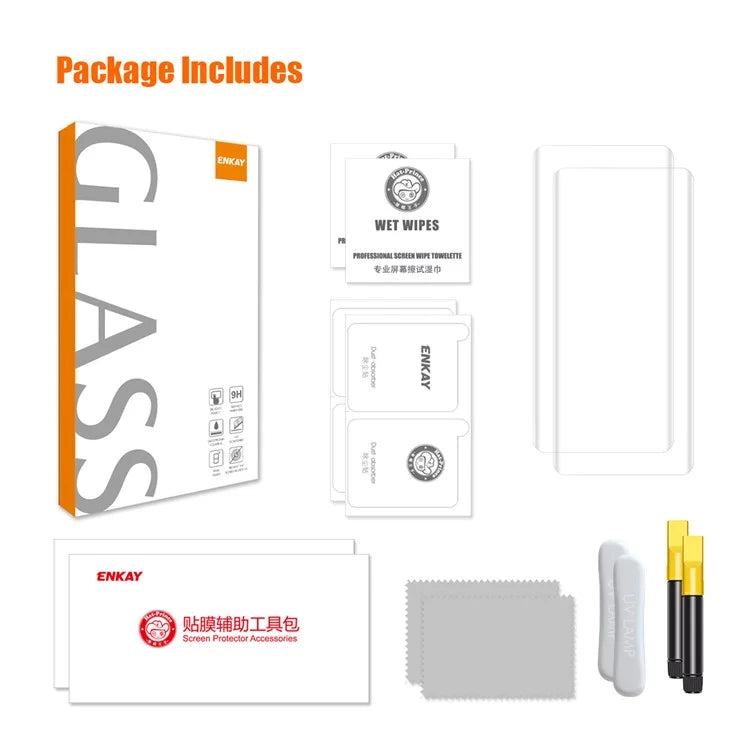 ENKAY HAT PRINCE 2Pcs For Oppo Reno10 Pro 5G (Global) / Reno10 Pro+ 5G Screen Protector UV Full Screen Adhesive