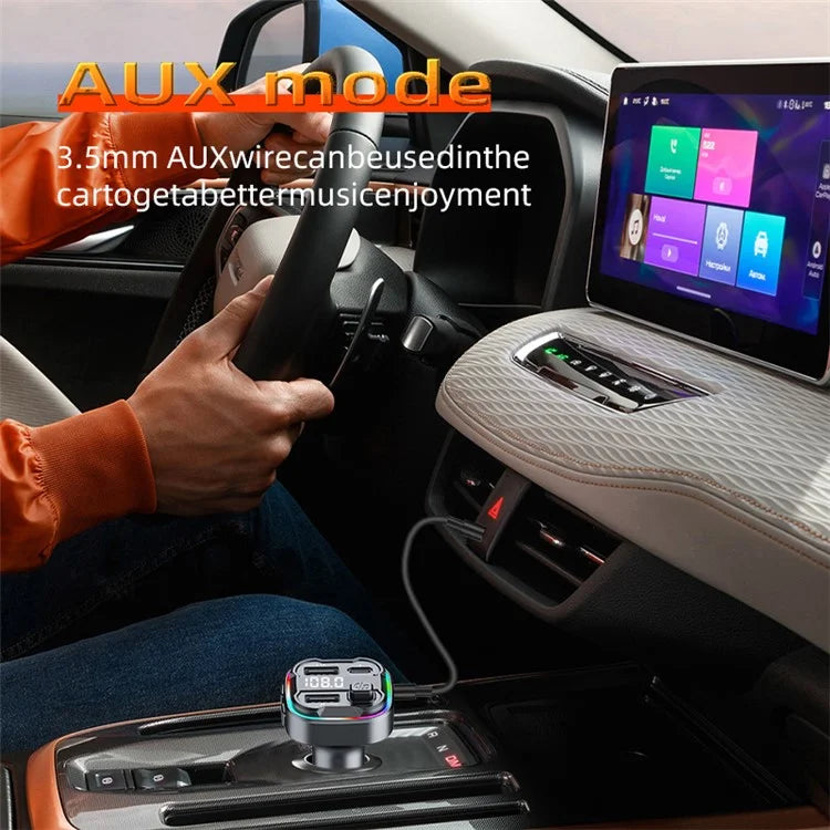 C3 Bluetooth Hands-free Call Adapter FM Transmitter Car MP3 Music Player Type-C + Dual USB Car Charger