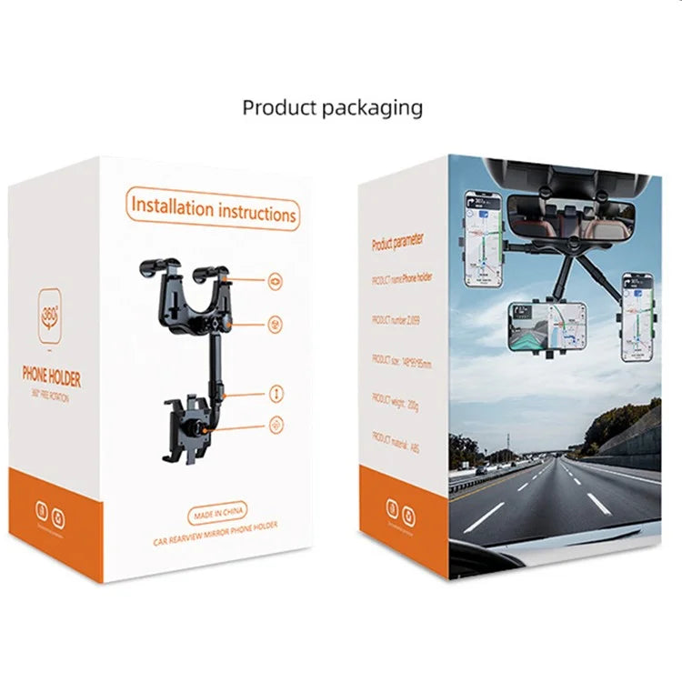 23-H06 Adjustable Angle Car Rearview Mirror Mount Magnetic Phone Holder Bracket