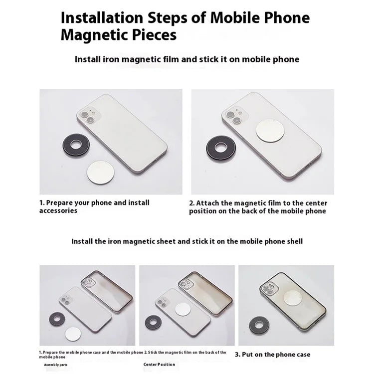 Q6 Car Dashboard Magnetic Phone Mount Ring Shape Phone Holder with Adhesive Bottom