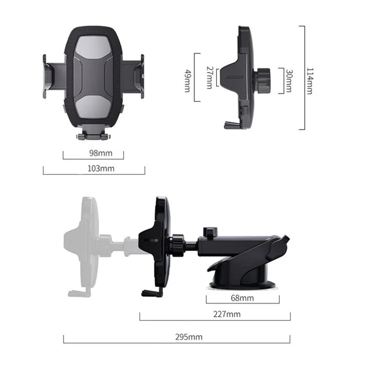 HB-06C-01M Sucker Phone Holder for Car Center Console Suction Cup Car Phone Mount Stand