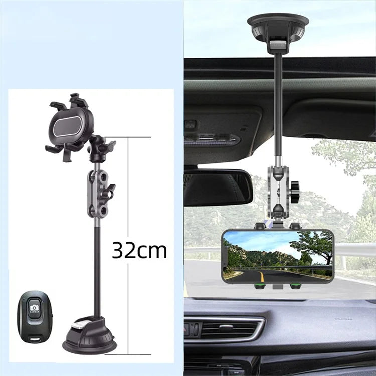 CKYK-01 Car Phone Mount Windshield Suction Cup Phone Holder with Bluetooth Remote Control, Long Version