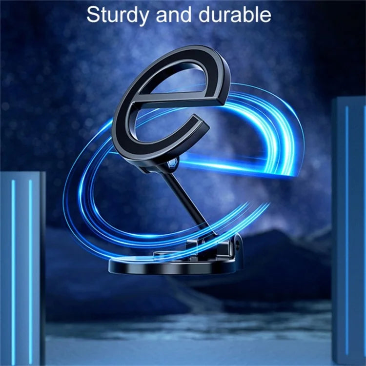 D38 E-Shape Alloy Magnetic Car Phone Holder for iPhone 16 / 16 Plus / 16 Pro / 16 Pro Max Car Dashboard Folding Mount