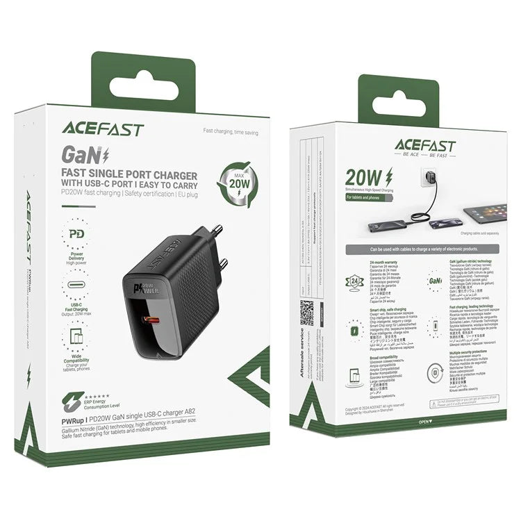 ACEFAST A82 PD 20W GaN Power Adapter Single USB-C Phone Charger