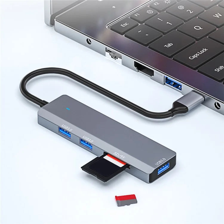 ADS-310C Type-C Hub Expansion Converter to 3xUSB 3.0+2xCard Reader Slots