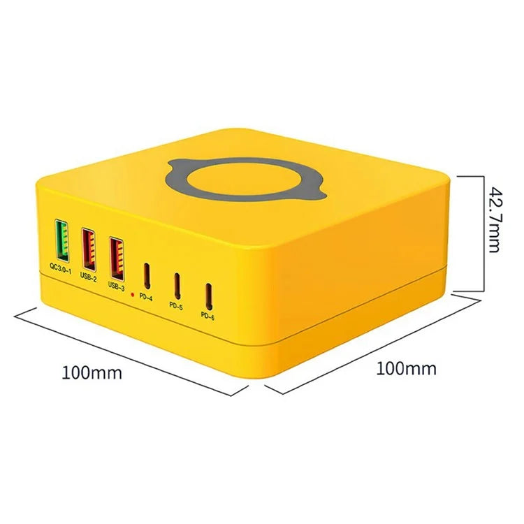 963L All in One 140W 6 Ports Charging Station with Wireless Charging for Phones / Tablet / Laptop