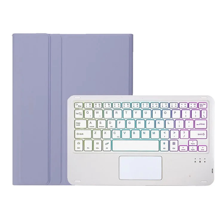 A09B-AS For Samsung Galaxy Tab A9+ X210 X215 X216 Leather Cover + Touchpad Bluetooth Keyboard with Backlight and Pen Slot
