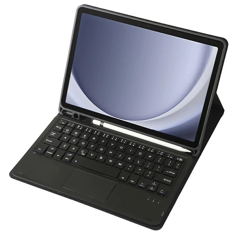 A09B-A For Samsung Galaxy Tab A9+ X210 X215 X216 Leather Case + Wireless Keyboard with Touchpad and Pen Slot