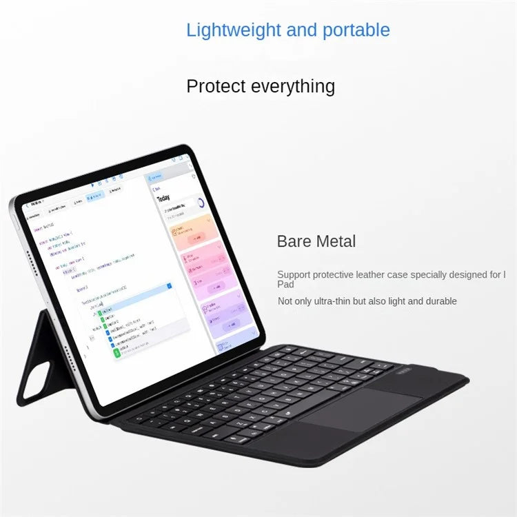 5206D-3B For iPad Air 11 (2024) / Air (2020) / Air (2022) / Pro 11 (2018) / (2020) / (2021) / (2022) Bluetooth Keyboard Leather Case
