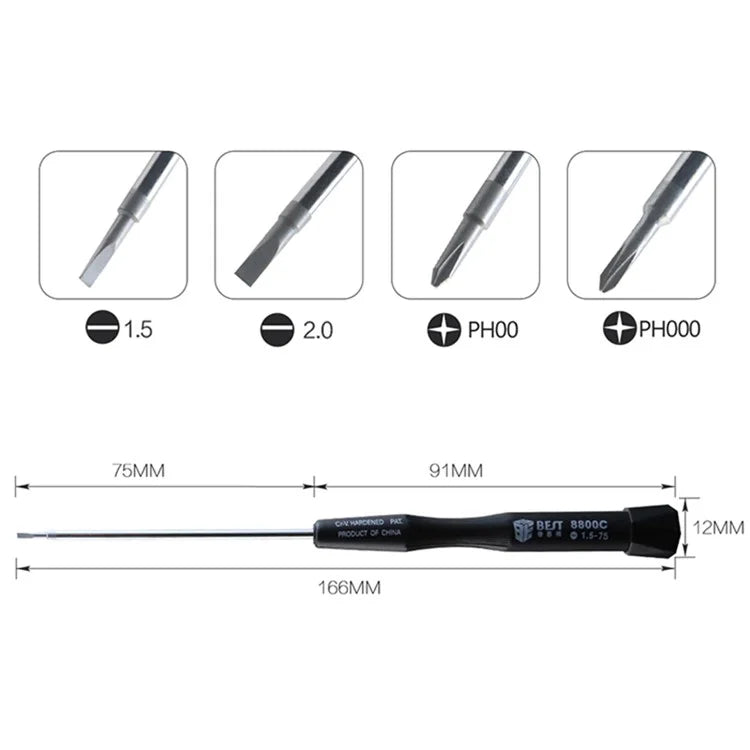 BEST BST-8800C 75mm Precision Dismantling Screwdriver for Phone, Computer Repair