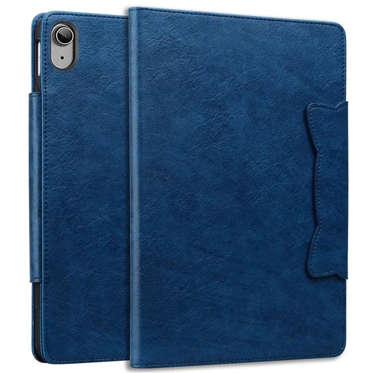 For iPad 10.9 (2022) Case Leather Business Folio Tablet Cover Cute Cat-Shaped Magnetic Clasp