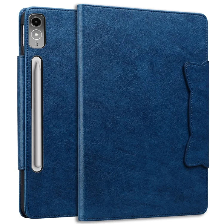 For Lenovo Tab P12 Shockproof Case Magnetic Clasp PU Leather Tablet Cover with Card Slots