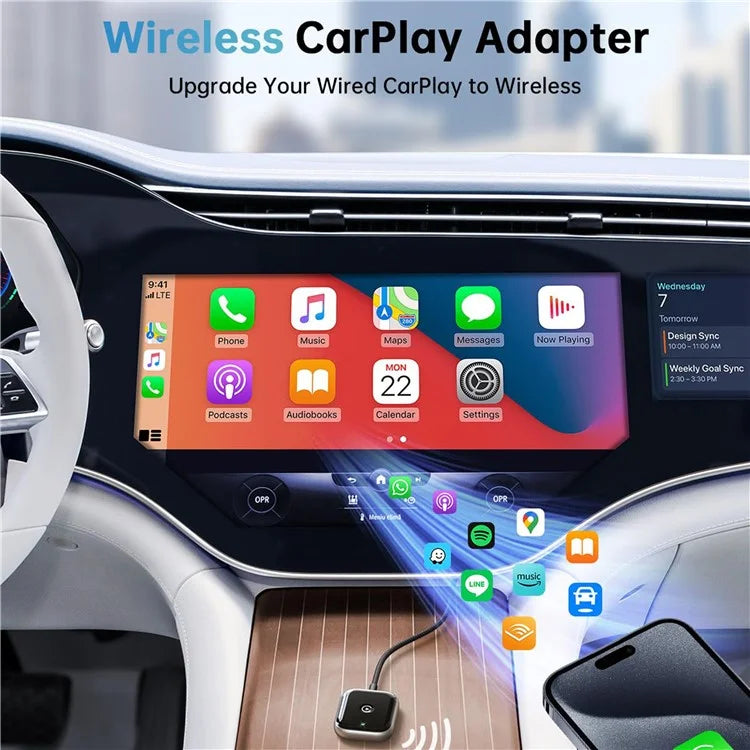 Car Wireless Carplay Adapter Wired to Wireless Carplay Dongle for iPhone