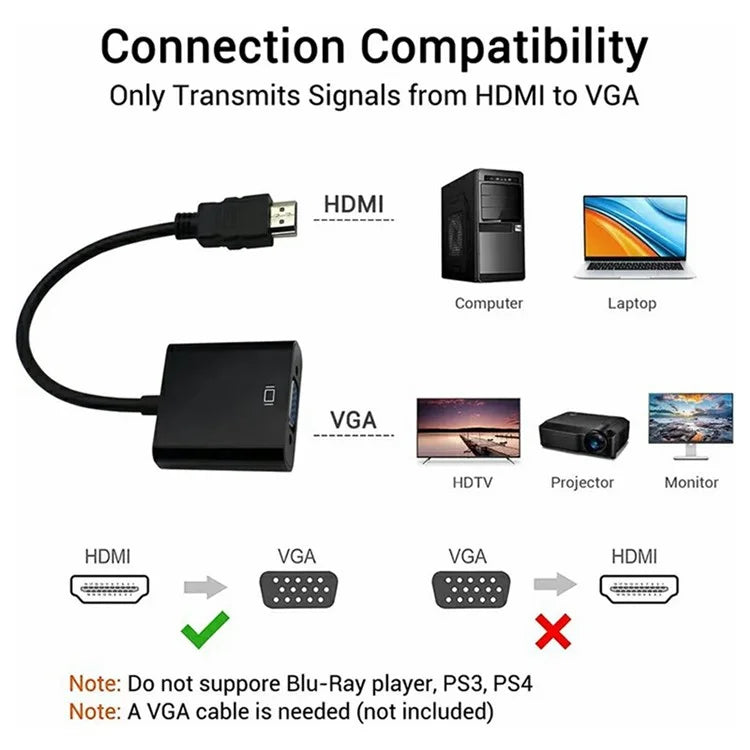 MINDPURE AD005 DP to VGA Adapter DP Male to VGA Female 1080P Converter Dongle
