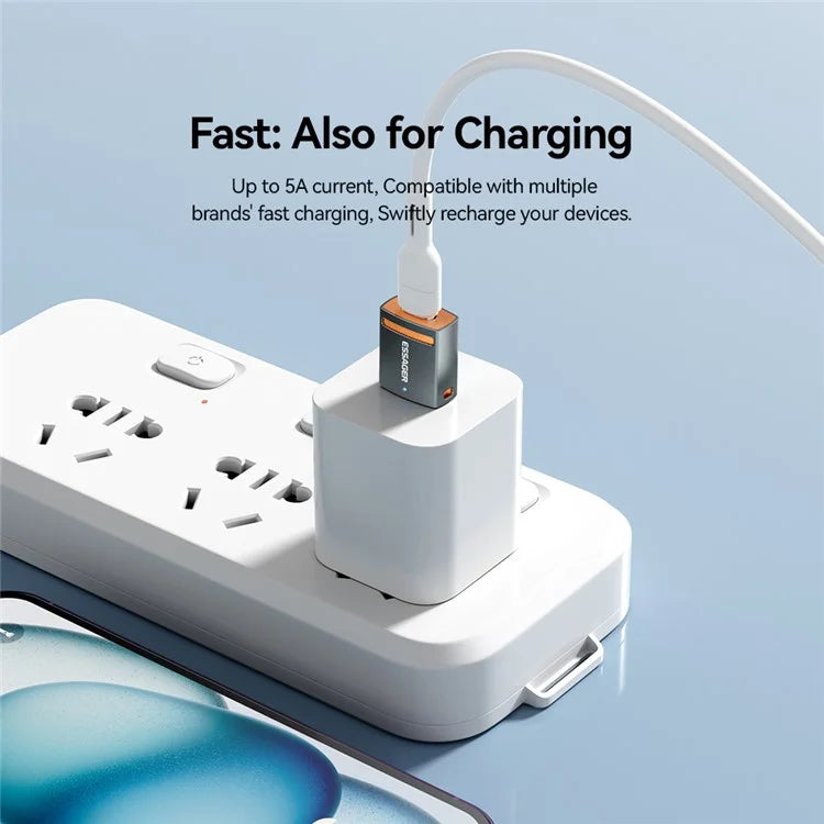 ESSAGER Type-C Female to USB Male Adapter Aluminum Alloy OTG Connector