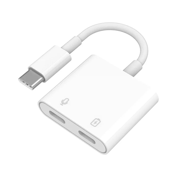 MH-CM36S 60W Type-C Male to Dual Type-C Female Adapter Charging Cable Earphone Connector