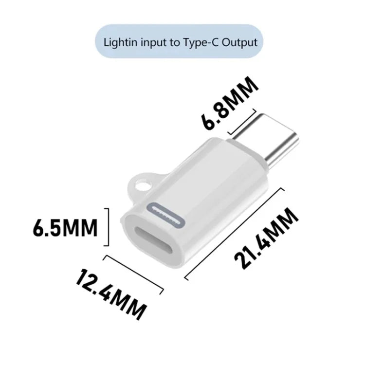 Gen2 Type-C Male to iP Female Converter Fast Data Transmission Adapter for iPhone Supports PD Charging