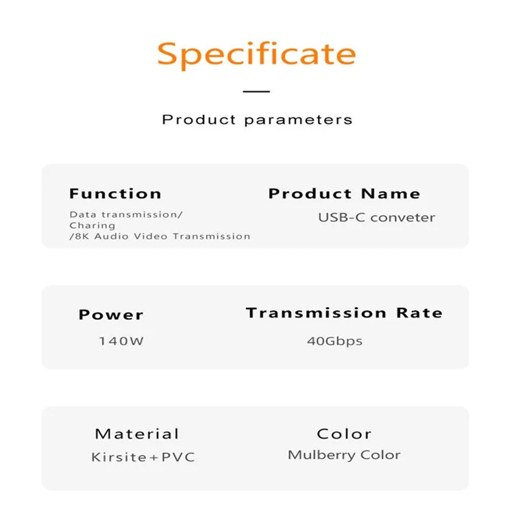 Angled 140W 5A Magnetic USB 4.0 Type-C Male to Female 40Gbps Data OTG Adapter