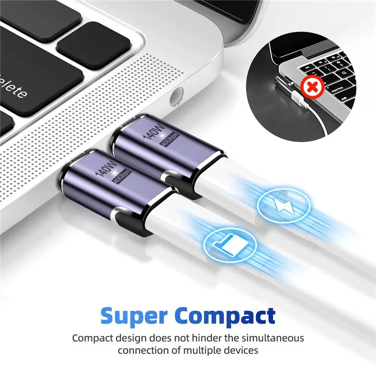 140W 5A Magnetic USB4 Type-C Straight Converter 8K 60Hz 40Gbps OTG Adapter