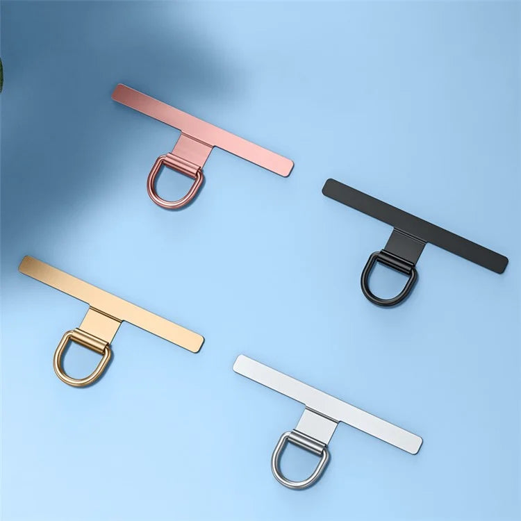 10Pcs / Pack Ultra Slim Phone Tether Tabs for Phone Case Lanyard Anti-Lost Metal Safety Patch with D Buckle