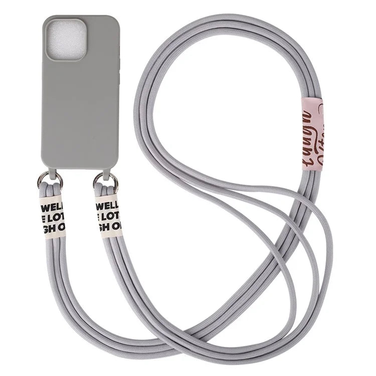 For iPhone 15 Case TPU Phone Cover with 3-Ropes Lanyard