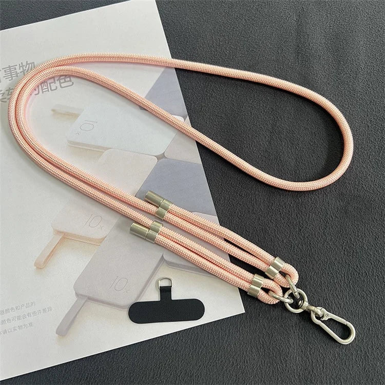 8mm Phone Lanyard with Patch Metal Buckle Polyester Adjustable Shoulder Strap, Length: 1.5m Gold