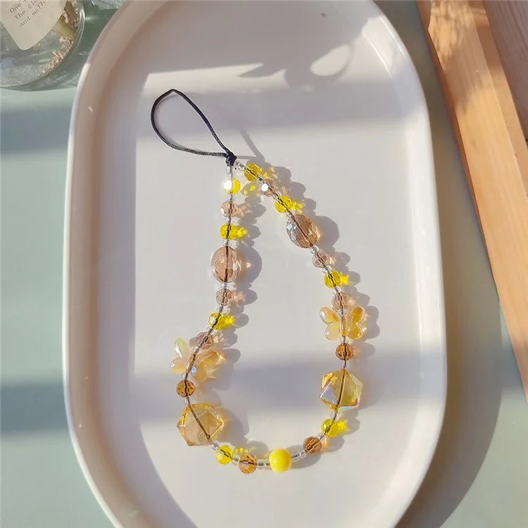 Beaded Phone Charm Strap Detachable Phone Anti-Lost Chain, Length: 16cm+5cm