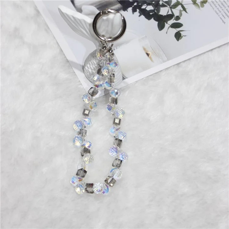 Cell Phone Lanyard 28cm Indirect Grape Beads Phone Chain Wrist Strap